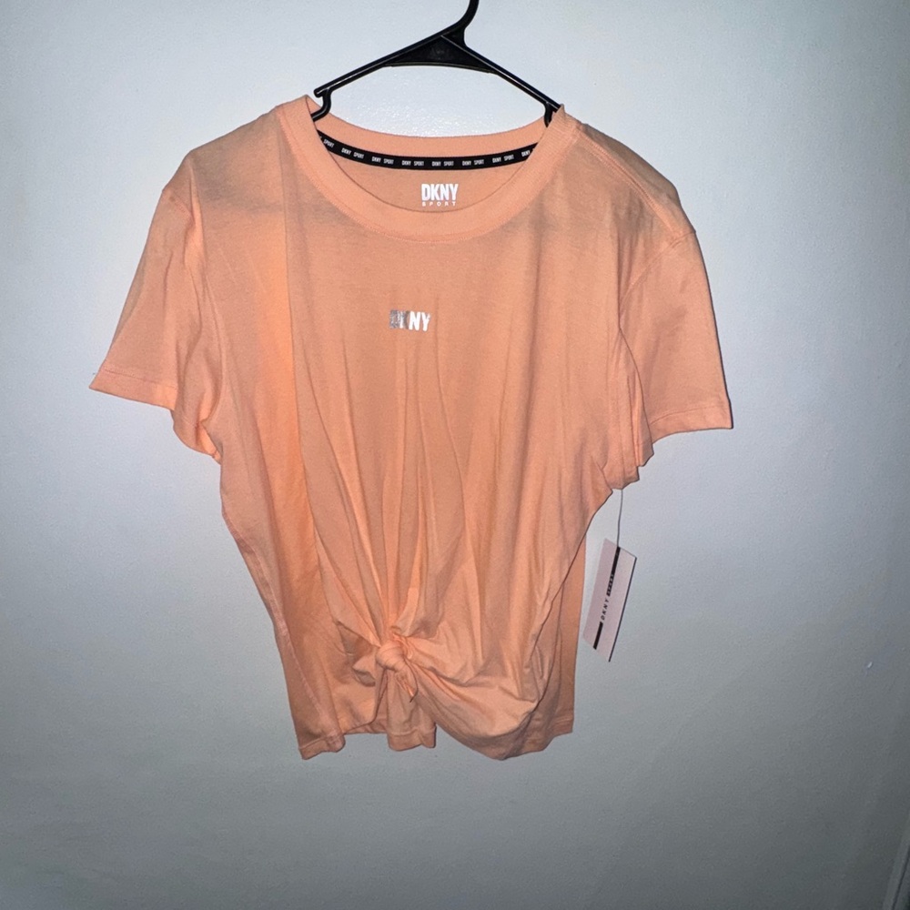 DKNY Coral Short Sleeve Tee with Knot